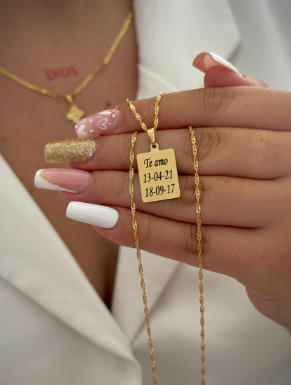 Dije placa personalizada
