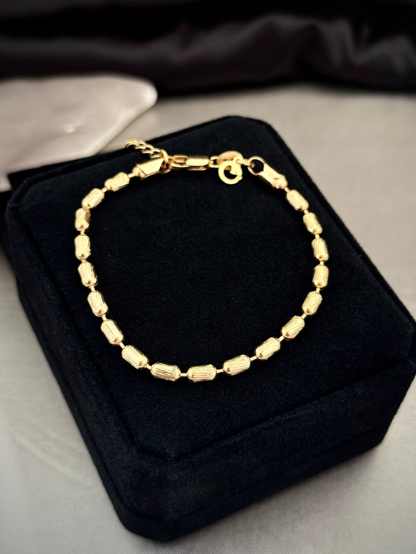 Pulsera Barril diamantado 4mm de 18 cms