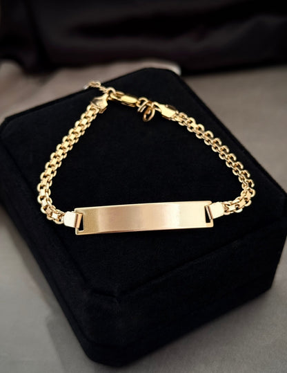 Pulsera placa Tejido chino 4mm 18cms