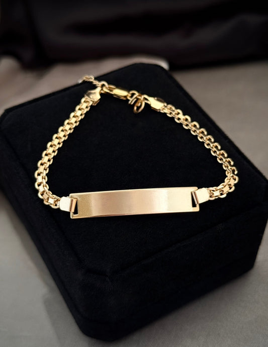 Pulsera placa Tejido chino 4mm 18cms
