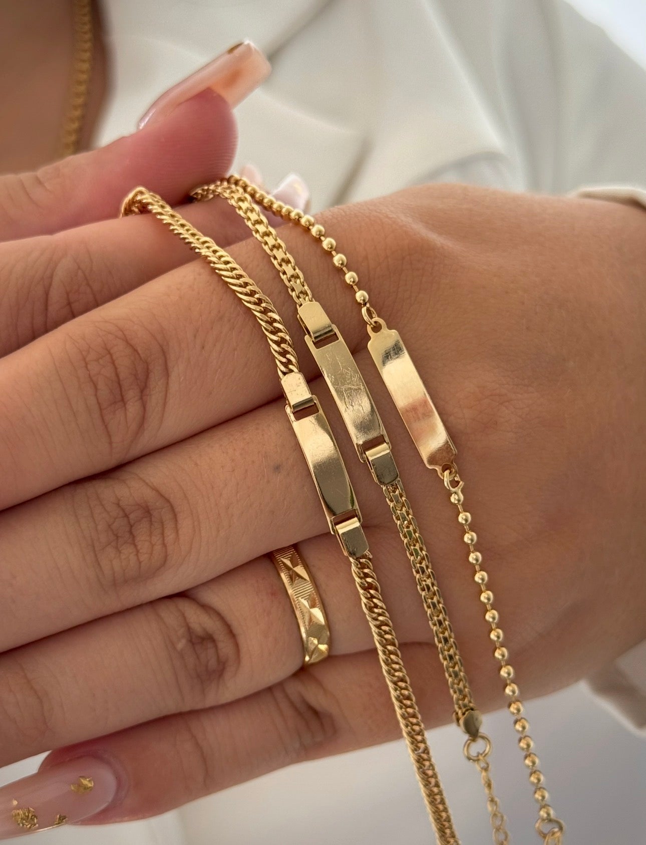 Pulsera placa Tejido chino 4mm 18cms