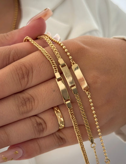 Pulsera placa Tejido chino 4mm 18cms